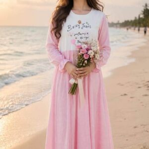 Chiness Long Frock-Pink Colour