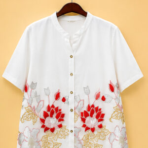 White Red Short Tops