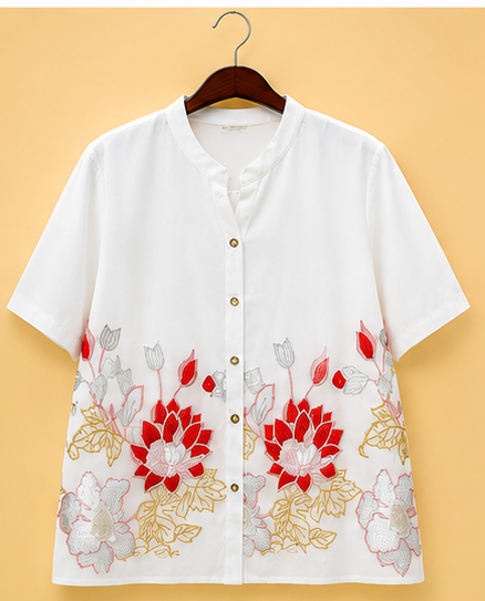 White Red Short Tops