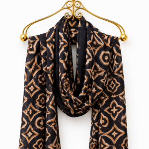 Cotton Printed Black Hijab