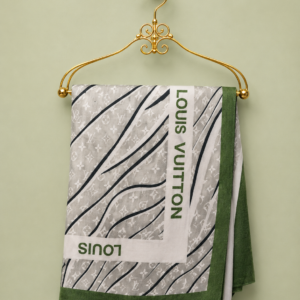 Elegant Grey and Green Printed Hijab for Women